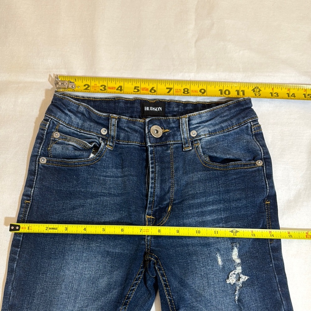 Stylish Distressed Hudson Boys Blue Jeans Adjustable waistband sz 12 - Picture 6 of 10
